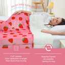 Aemicion Weighted Blanket Queen Size 15 Pounds 60"x80",Soft Fluffy Fleece Sherpa Weighted Blankets for Adults, Cute Pink Strawberry Heavy Blanket Weighted as Gift Ideas for Women Teen Girls