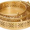 Coloch 3 Pieces Golden Cake Stand Set, 8/10/12 Inch Round Metal Dessert Display Stand Decorative Cake Holder Cupcake Pastry Candy Display Plate for Wedding, Party, Birthday, Event