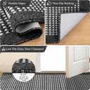 Ileading Black Runner Rugs for Hallway 2'x8' Non Slip Farmhouse Long Kitchen Floor Mats with Rubber Backing Absorbable Throw Rugs Machine Washable Indoor Decor Carpet for Corridor Petmat Entryway
