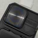 SSLOTSCASE for iPhone 17 Pro Case with 1X Screen Protector, Credit Card Holder & Kickstand & Slide Camera Lens Cover, Silicone Edge Rugged Heavy Duty Phone Case Cover for iPhone 17 Pro 6.3'', Black