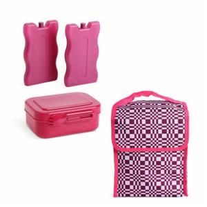 4 Piece Lunch Kit Rasberry Blocks