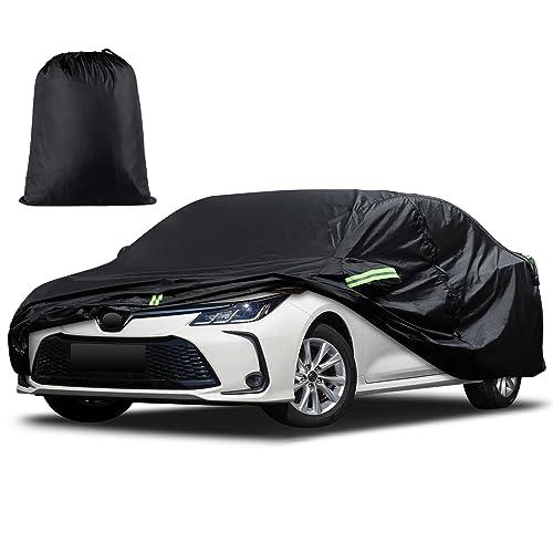 Car Cover Custom Fit for Toyota Corolla 2000-2025, Honda Civic 1991-2025, Waterproof All Weather Full Exterior Cover Rain Sun Hail Protector Car Cover with Door Zipper