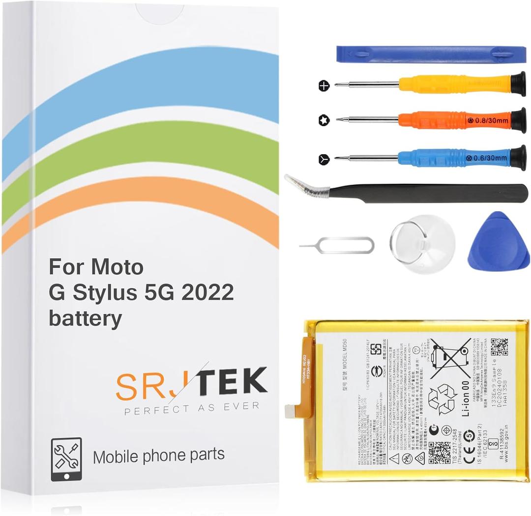 [2025 New Upgraded]OEM Battery Replacement for Motorola Moto G Stylus 5G 2022 / 2021 MD50 XT2215-1, XT2215-4, for Moto G Stylus 4G 2022 Battery Standard Capacity Include Complete Repair Tools kit