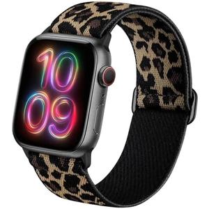 Solace Braided Band Compatible with Apple Watch Series 10 9 8 7 46mm 45mm 41mm Ultra 2 49mm Series 6 5 SE 44mm 40mm Series 4 3 2 1 38mm 42mm Men iWatch Bands for Women Stretchy Nylon Loop Sport Strap