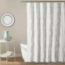 Lush Decor Nova Ruffle Shower Curtain, 72" x 72", White