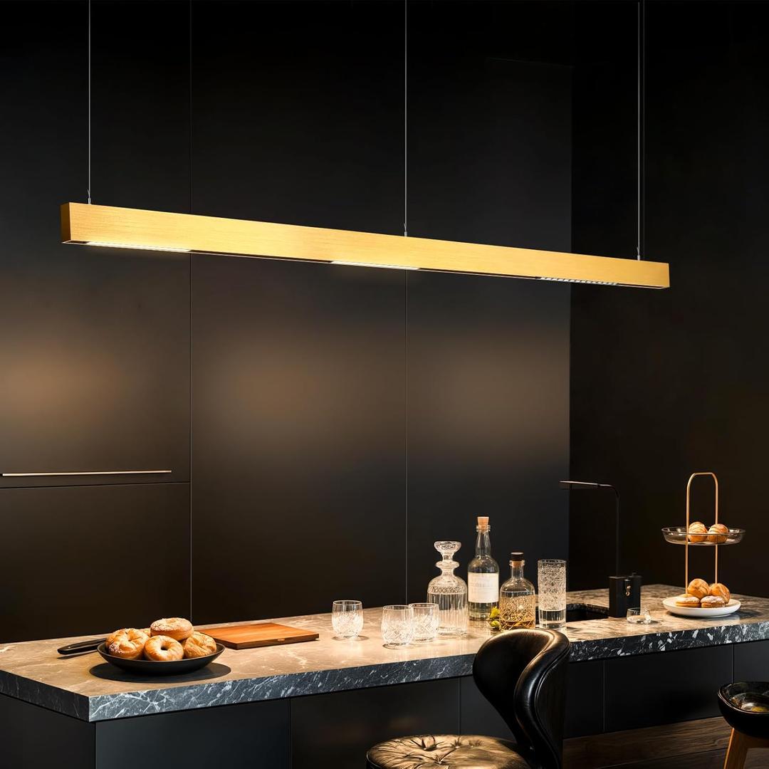 SCON XTB106-P Updated Wire Drawing Pendant Magnetic Track Lighting System Aluminum Linear Rail Section, Input Power Track for LED Lamp Light Head (100cm/39.4inch/No Driver/Brushed Gold)