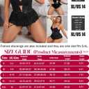 Women Lingerie Set Naughty Lace Bodysuit High Waisted Underwire Lingerie Babydoll With Garter Belt and Stockings (Black, XL)