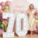 imprsv 4FT Marquee Numbers 70, Large Light Up Numbers 70th Birthday Decorations for Boys, 70th Anniversary Party Backdrop