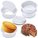6 Inch Round Cake Pan Set of 4, Nonstick Aluminum Baking Pans with 100 Sheets Parchment Paper, Cake Tins For Making Layered Cakes Deep Dish Pizza Quiches, Removable Bottom For Easy Quick Release