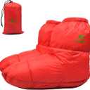 Down Booties Warm Socks for Men & Women - Ultralight Sleeping Sock for Camp, Backpacking - Soft & Cozy Camping Sleeping Bag Tent Down Slippers Foot Warmer, Large