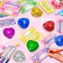 Valentines Day Gifts for Kids with Heart Stress Balls, 24 Packs Valentines Day Cards for Kids School Stress Relief Squeeze Toys for Boys Girls Valentine Classroom Exchange Party Favors