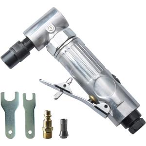 1/4-Inch 90 Angle Air Die Grinder, Mini Pneumatic Angle Die Grinder, Compact Air-Powered Grinder for Grinding, Polishing, Porting, and Deburring - Polished Finish