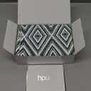 HPUK Decorative Throw Pillow Covers Set of 4 Geometric Design Linen Cushion Cover for Couch Sofa Living Room, 18"x18" inches, Aqua Blue