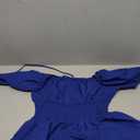 Floerns Women's Boho Square Neck Puff Short Sleeve Self Tie Front A Line Dress Medium