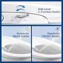 Bidet Seat for Elongated Toilet Seat Non-Electric Soft Close with Quick Release Hinges for Easy Clean Dual Nozzle Front and Rear Wash(PG303A)