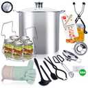 24 Qt Pressure Canner, Canning Pressure Cooker with Starter Kit, Stainless Steel Canning Pot for Home Water Bath Canning, Beginner Friendly Canning Supplies with Rack & Essential Tools