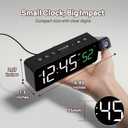 Netzu Projection Alarm Clock for Bedroom Ceiling, Small Compact Plug-in Digital Clocks with 180 Rotatable Projector, Temperature 4 Levels Birghtness, 3 Volumes and Snooze (Black)