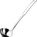Kitchen Soup Ladle 304 Stainless Steel Punch Metal Luminous Ladell Spoons With Pour Spout Gravy Ladles for Serving,Cooking,Canning,11.8 inch