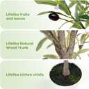 Artificial Olive Trees with Lifelike Natural Trunk, Leaves, Moss and Fruits, 6FT Tall Faux Olive Tree with White Versatile Nursery Pot, Fake Plants for Indoor Home Decor, Office Decor, Room Decor