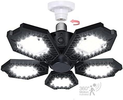 TANBABY Motion Sensor Garage Light, 150W Deformable LED Garage Light, Super Bright 15000LM Garage Lights with Motion, Ultra Bright Garage Lights Motion Activated LED Shop Light for Garage, Basement