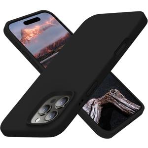 Cordking Designed for iPhone 16 Case Pro, Silicone Ultra Slim Shockproof Protective Phone Case with [Soft Anti-Scratch Microfiber Lining], 6.1 inch, Black