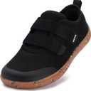 WHITIN Barefoot Shoes for Toddler Wide Toe Box Boys Girl Black Gum 8 | Foot-Shaped, Improved Balance, Lightweight Comfort, Ground-Feel for Casual Walking, Daily Adventures, Size: 8 Wide Toddler