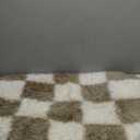 KICMOR Small Beige and Cream White Area Rugs for Bedroom, 2x3 Fluffy Fuzzy Plush Shaggy Checkered Rug, Soft Furry Bedside Rug Small Throw Carpet for Living Room Kids Girls Boys Nursery Home Decor