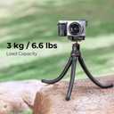 K&F CONCEPT Mini Tripod Stand, Flexible Camera Cellphone Tripod with Bluetooth Remote, 1/4'' Screw with Phone Holder&Cold Shoe, 6.6lbs Max Load Compatible with Smartphone/Canon Nikon Sony Camera, Black