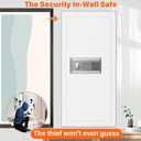 31.5" Tall Fireproof Wall Safes Between the Studs 16" Centers, Hidden Wall Safe with 3 Removable Shelf & Silent Mode, Heavy Duty Wall Mount Safe for Money Jewelry Passport Documents Valuables (White)