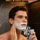 7D Head Shavers for Bald Men, Waterproof Wet or Dry Electric Razor for Men/Women, 5-in-1 Detachable Head Shaver, Grooming Kit, LED Display/Type-C Charge, Travel-Friendly, Portable-Steel Gray