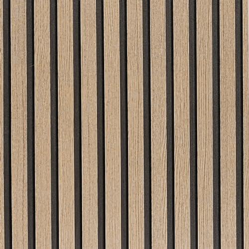 LOVADA Wood Slat Wallpaper Peel and Stick - 23.6'' x 120'' Self Adhesive Contact Paper for Walls Wood Panels for Wall, Wall Panel, Peel and Stick for Easy DIY Wall Decor (Brown)