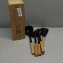 STAUB Silicone with Wood Handle 5-pc Cooking Utensil Set (Matte Black)