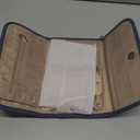 BELALIFE Travel Jewelry Case Organizer, Foldable Storage Roll for Earrings, Necklaces, Rings, Bracelets, Brooches, Blue-Gray