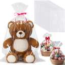 Kolldenn 50 Pcs Large Easter Cellophane Bags 30 x 40 Inch Clear Cellophane Wrap for Gift Baskets Clear Gift Bags Packaging for Baby Bridal Shower Weddings