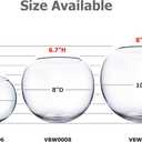 WGV Bowl Glass Vase, Diameter 6", Height 5", Open Width 4", (Multiple Sizes Choices) Clear Bubble Planter Terrarium Fish Bowl for Wedding Event Home Decor, 1 Piece (VBW0006)