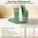 2 x Pilates, Yoga Socks with Non Slip Grips for Women, Crew Grip Sock for Barre Shoes, Pilates Outfit Pack of 4 (Green)