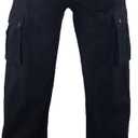 Boys Cargo Pants Elastic Waist Twill Joggers Pull on Casual Trousers for Kids (10-11 Years, Black)