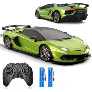Remote Control Car for Lamborghini, Officially Licensed 1:16 Scale Lambo Hobby Rc Cars with Headlight, 2.4GHz Race Car Toys for Boy Girl 4-12 Years Old, 12Km/h, Birthday Gift (Green)