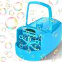 Bubble Machine, 18000+ Bubbles Per Minute Bubble Maker Blower for Kids Toddlers with 2 Speeds,6 Wands,Operated by Batteries or Plug-in for Outdoor/Indoor Birthday Parties,Wedding (Blue)