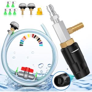 Magula Adjustable Long Range Pressure Washer Nozzle Kit, 4–4.5 GPM Downstream Injector,40 Feet Spray,1/4”Quick Connect, 15 Feet Hose, Pressure Washer Spray Nozzle | W/ 2000 to 4500 PSI