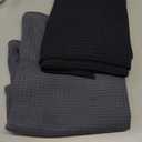 HOMEXCEL 2 Pack Large Microfiber Hair Towels Waffle Weave- 40 x 26.5 inches Fast Drying Turbans for Long, Thick, Curly Hair - Anti Frizz Wrap with Elastic Strap, Black/Grey