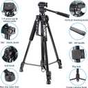 61 Camera Tripod,Cell Phone Tripod Stand with Travel Bag and Phone Holder, Professional Travel DSLR Tripods Compatible with Cameras, Cell Phones, Projectors, Webcams, Spotting Scopes
