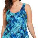 FULLFITALL Women Plus Size Tankini Top Printed Swimwear Bathing Suit Tank Top(No Bottom), Size 24