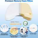 Side Sleeper Pillow with Arm Hole, Shoulder Relief System, Arm Pillow for Neck and Shoulder Pain, Premium Memory Foam, Suitable for Side, Back and Stomach Sleepers - White, 7.1in Height