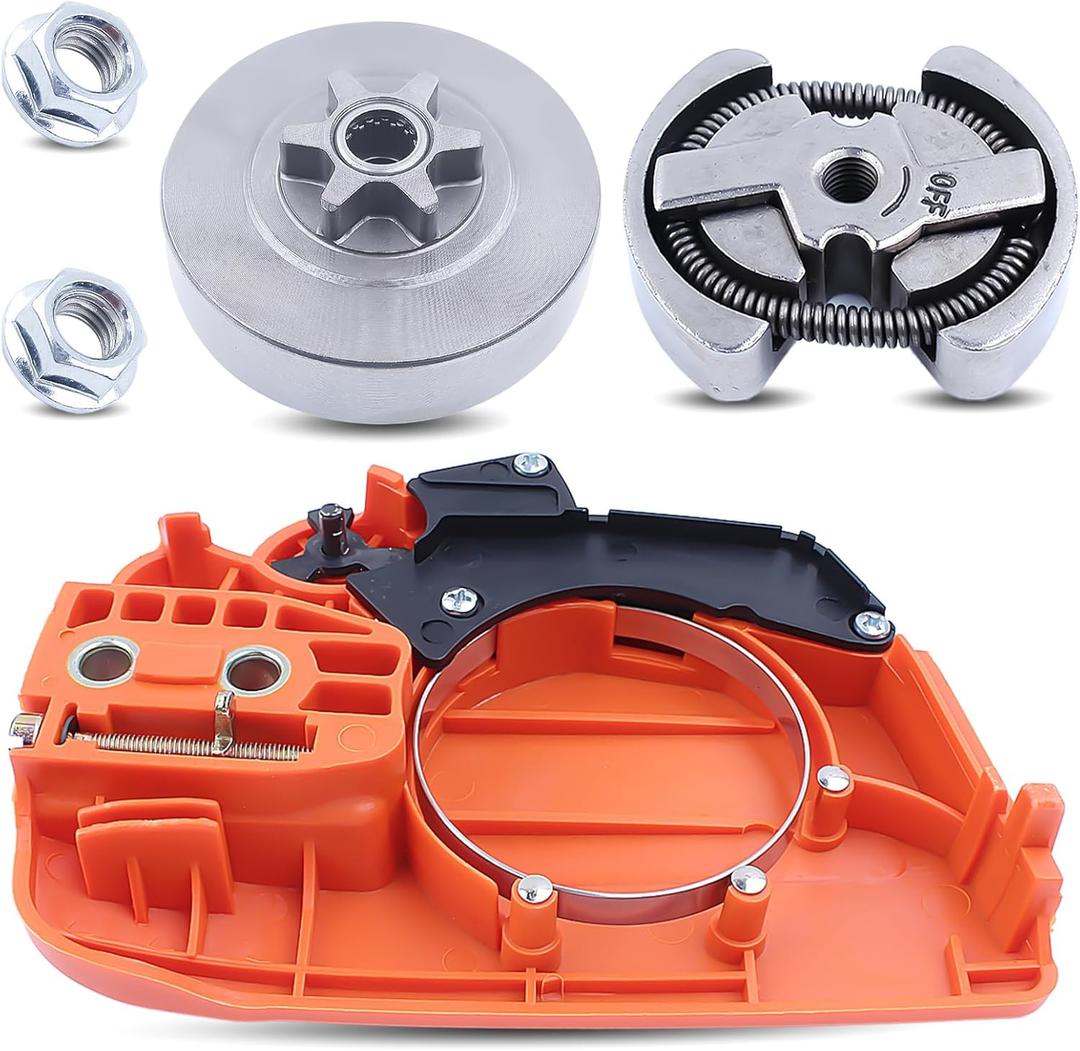 Chainsaw Chain Brake Assembly & 3/8-6T Sprocket Clutch Drum Assembly Kit for Husqvarna 235 236 240 235E 240E 236E Chainsaws, Clutch Sprocket Side Cover Rep 525628901 545071103 Clutch # 530047061