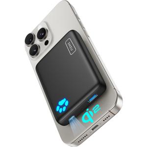 INIU for Portable Charger, Slim Qi2 Certified 10000mAh 30W Magnetic Power Bank, USB C in&Out Wireless Battery Pack Phone Charger, Only for iPhone 16/15/14/13/12 Series