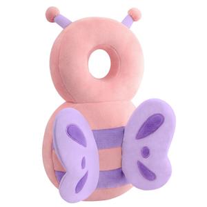 Baby Head Protection Backpack - Soft & Comfortable, Cute Cartoon Design, Pink Butterfly