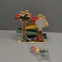 Lehoo Castle Wooden Car Ramp Toys for 1 Year Old Boy Birthday Gifts, Dinosaur Montessori Toys for 1 2 Year Old, Wooden Race Track with 4 Rollers Toddler Toys for 2 Year Old Boy