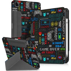 Miss Adola for iPad Air 11 inch Case(Air M4 2026, 8th Gen/M3 2025/M2)/Air 5th/4th Gen 10.9", for iPad Pro 11 inch Case - with Pen Holder for Girls Boys Women Men Cute Cartoon Cool, Game Handle