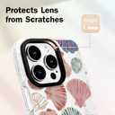 for iPhone 16 Case [Military-Grade Drop Protection/Serene Soft TPU Protective/Camera Protection/for Women & Girls]-Dreamy Pastel Seashell Aesthetic (ShellCollage)